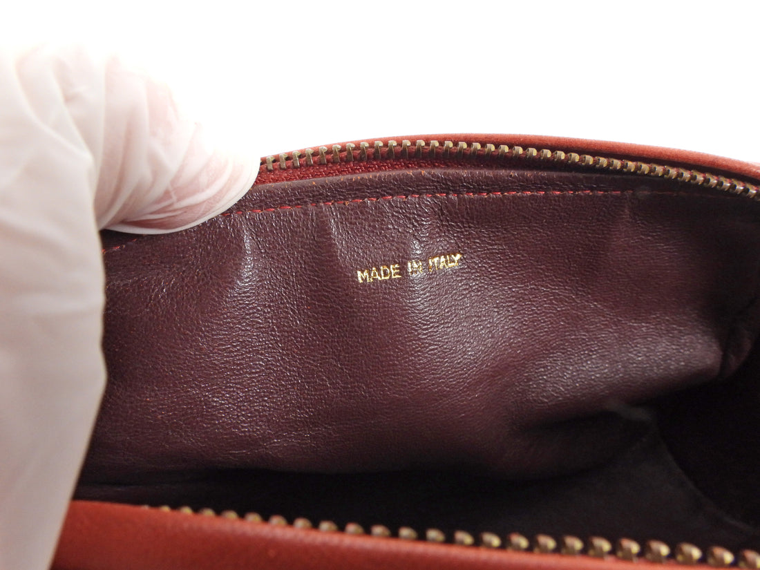 Chanel Burnt Orange Vintage 1986 Leather CC Tassel Chain Barrel Bag