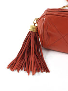Chanel Burnt Orange Vintage 1986 Leather CC Tassel Chain Barrel Bag