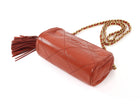 Chanel Burnt Orange Vintage 1986 Leather CC Tassel Chain Barrel Bag