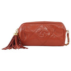 Chanel Burnt Orange Vintage 1986 Leather CC Tassel Chain Barrel Bag