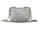 Chanel Silver Medium 19 Metallic Quilted Chain Bag
