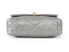 Chanel Silver Medium 19 Metallic Quilted Chain Bag