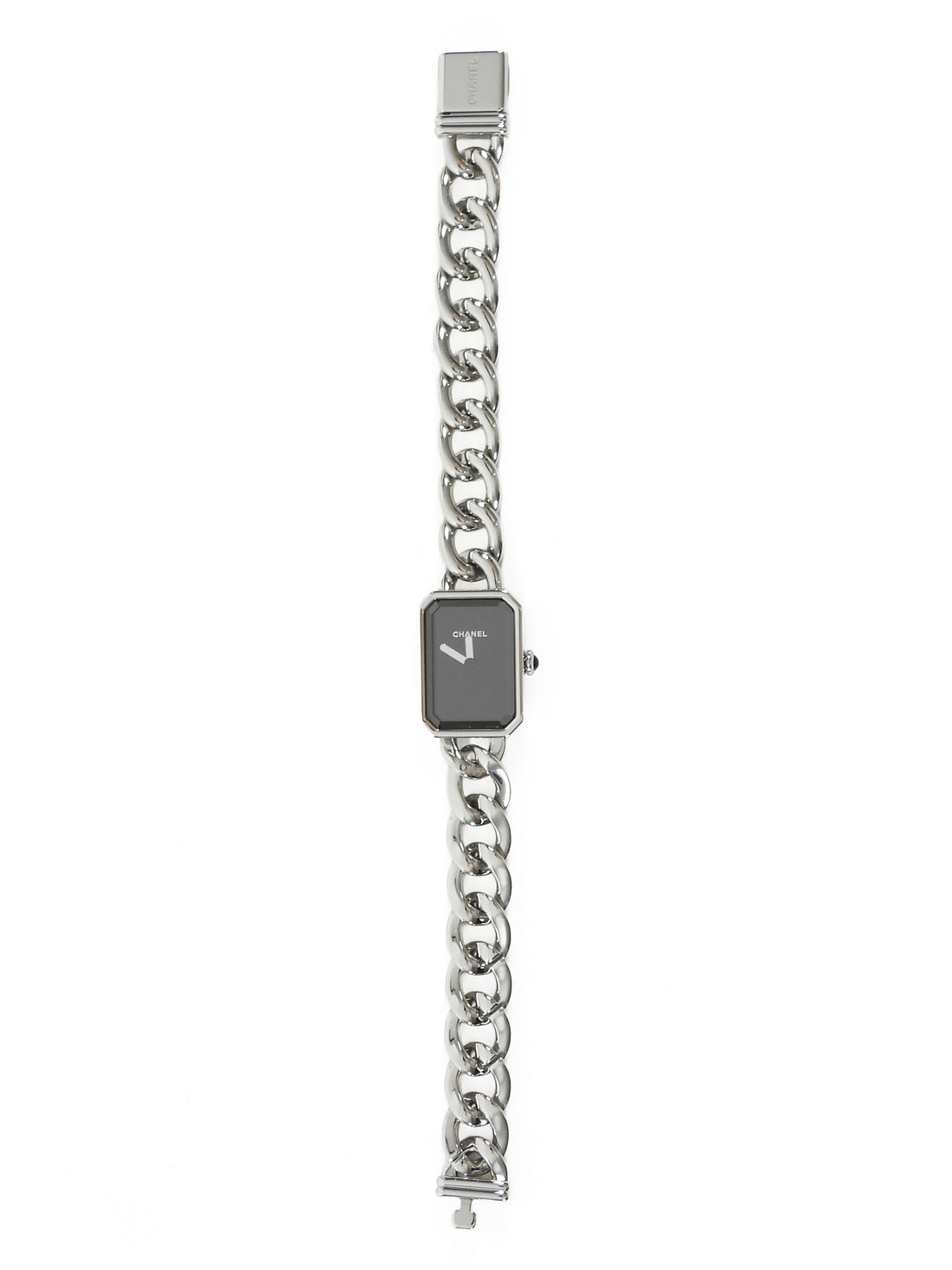 Chanel Stainles Steel Black Premiere Gourmette Chain SS Small Version Watch