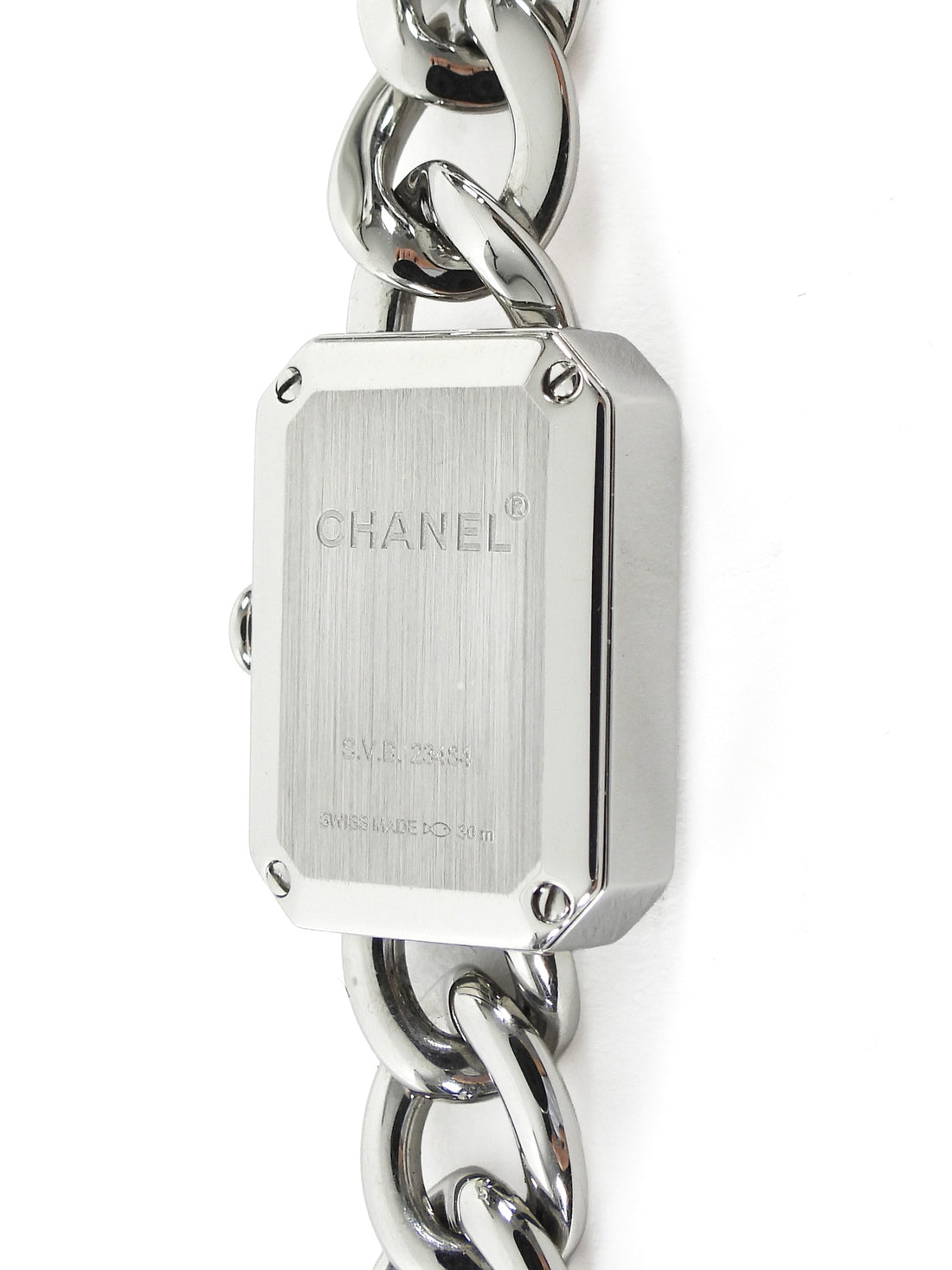 Chanel Stainles Steel Black Premiere Gourmette Chain SS Small Version Watch