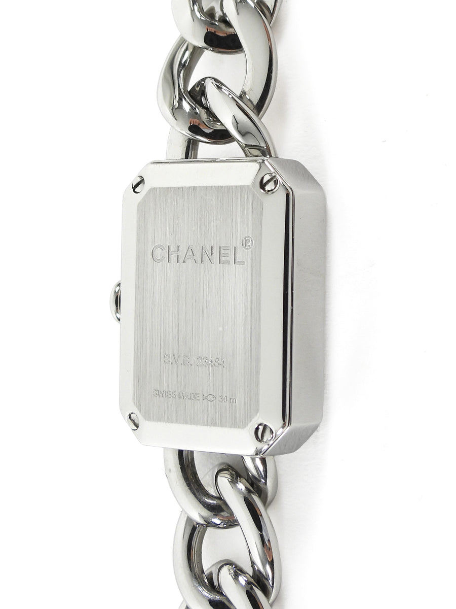 Chanel Stainles Steel Black Premiere Gourmette Chain SS Small Version Watch