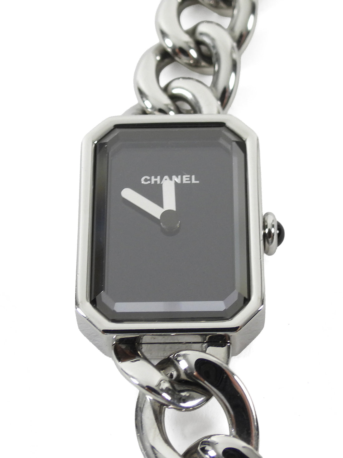 Chanel Stainles Steel Black Premiere Gourmette Chain SS Small Version Watch