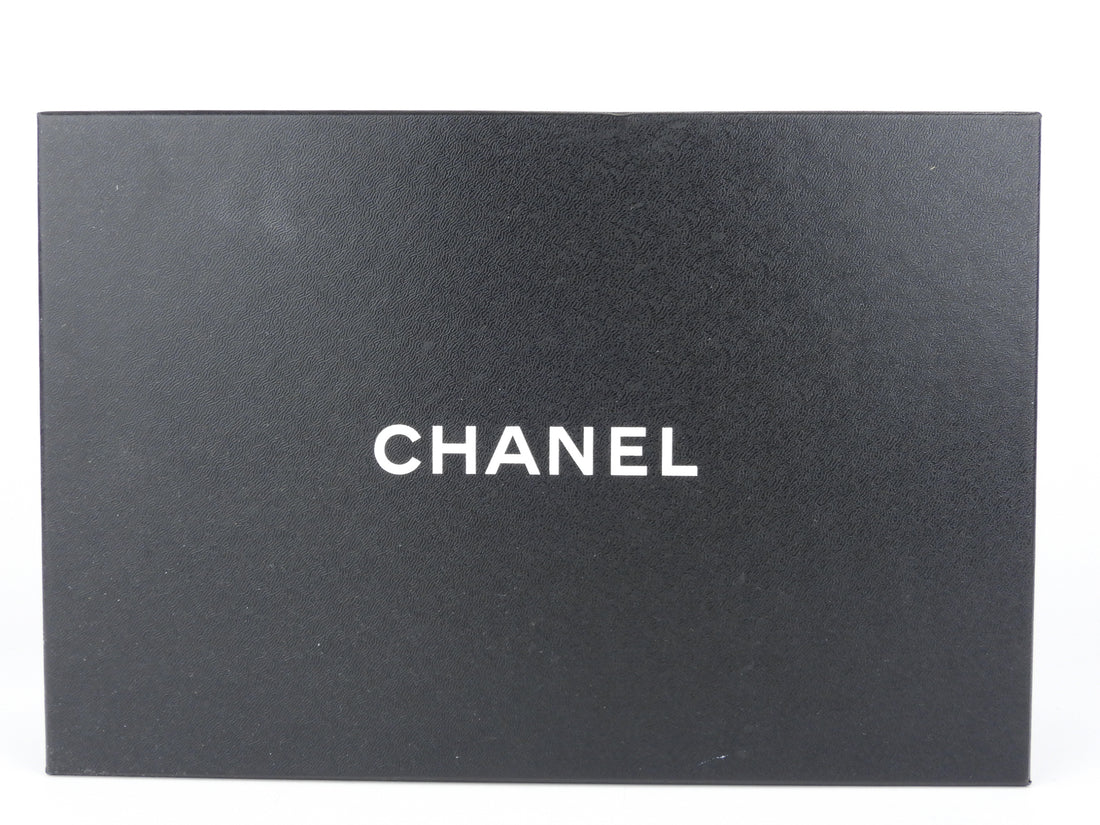 Chanel CC 20S Black Lambskin Leather and Grosgrain Cap-Toe Pearl Heel Pumps - 41