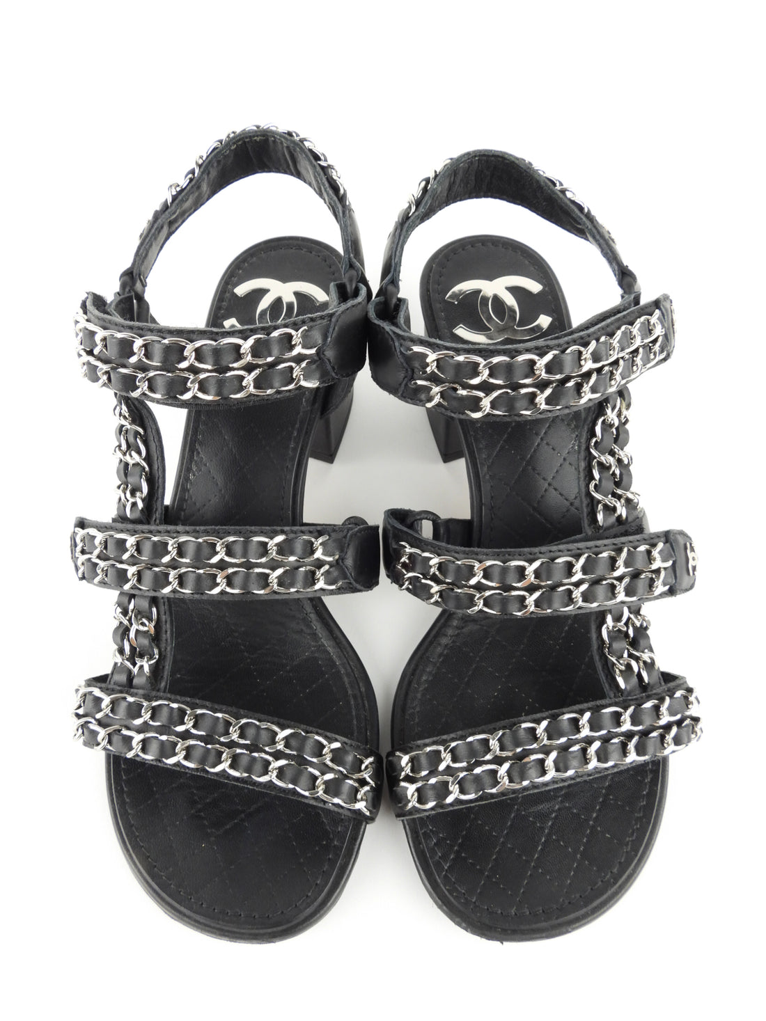 Chanel Chain-Link Slide Sandals - Black Sandals, Shoes - CHA245192 | The  RealReal
