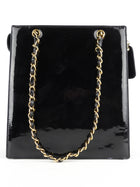 Chanel Vintage Black Patent Leather CC Chain Tote