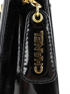 Chanel Vintage Black Patent Leather CC Chain Tote