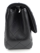 Chanel CC Black Quilted Lambskin Leather Mini Square Flap Bag on Chain