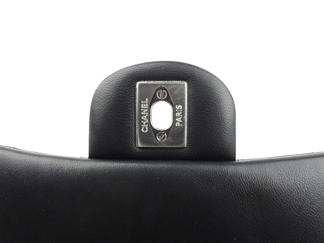 Chanel CC Black Quilted Lambskin Leather Mini Square Flap Bag on Chain