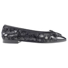 Chanel Black Suede and Patent Leather CC Cap Toe Ballet Flats - 38.5