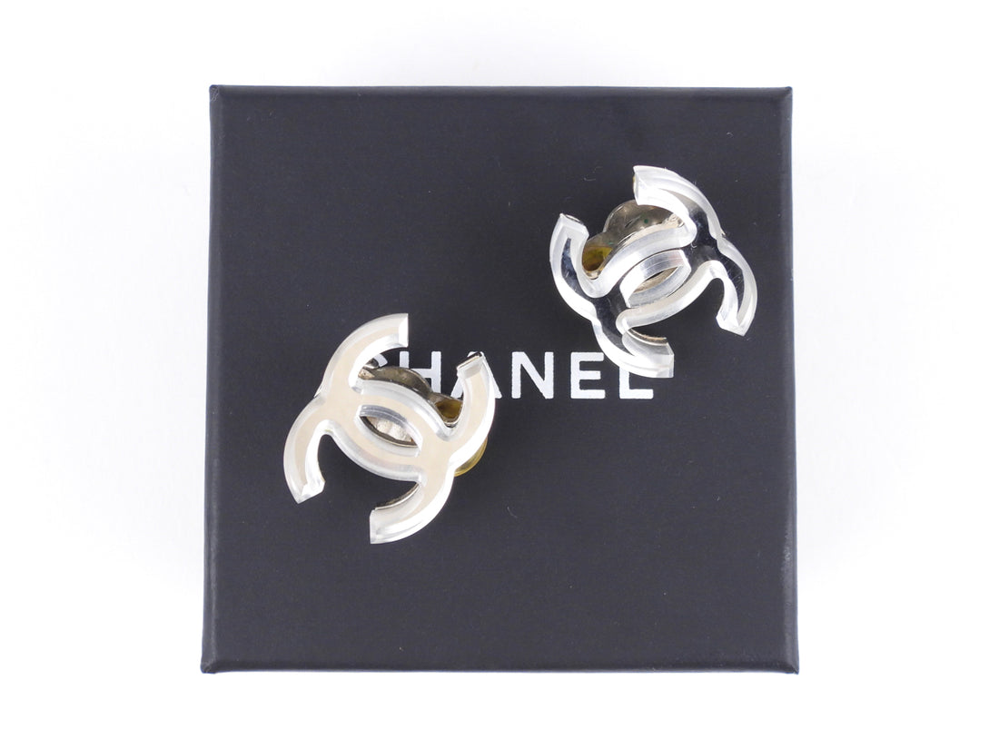 Chanel 03A CC Mirror Clip On Earrings