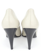 Chanel CC 22A Grey Shiny Goatskin and Black Cap Toe Mary Jane Open Shoes - 41