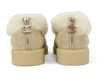 Chanel Beige Black 25A Shearling Suede Cap Toe Gum Sole Short Boots - 36.5