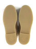Chanel Beige Black 25A Shearling Suede Cap Toe Gum Sole Short Boots - 36.5