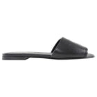 Chanel Pearl Interlocking CC Black Lambskin Flat Sandals - 37C