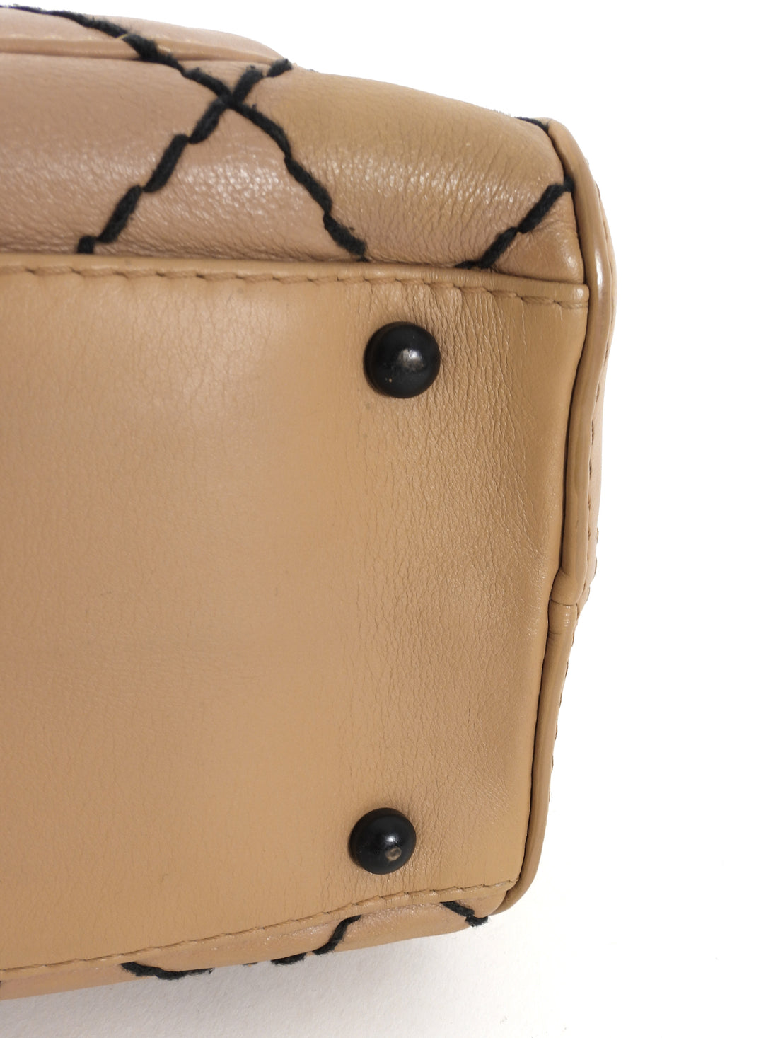 Chanel Beige Vintage 2000 Calfskin Wild Stitch Bag