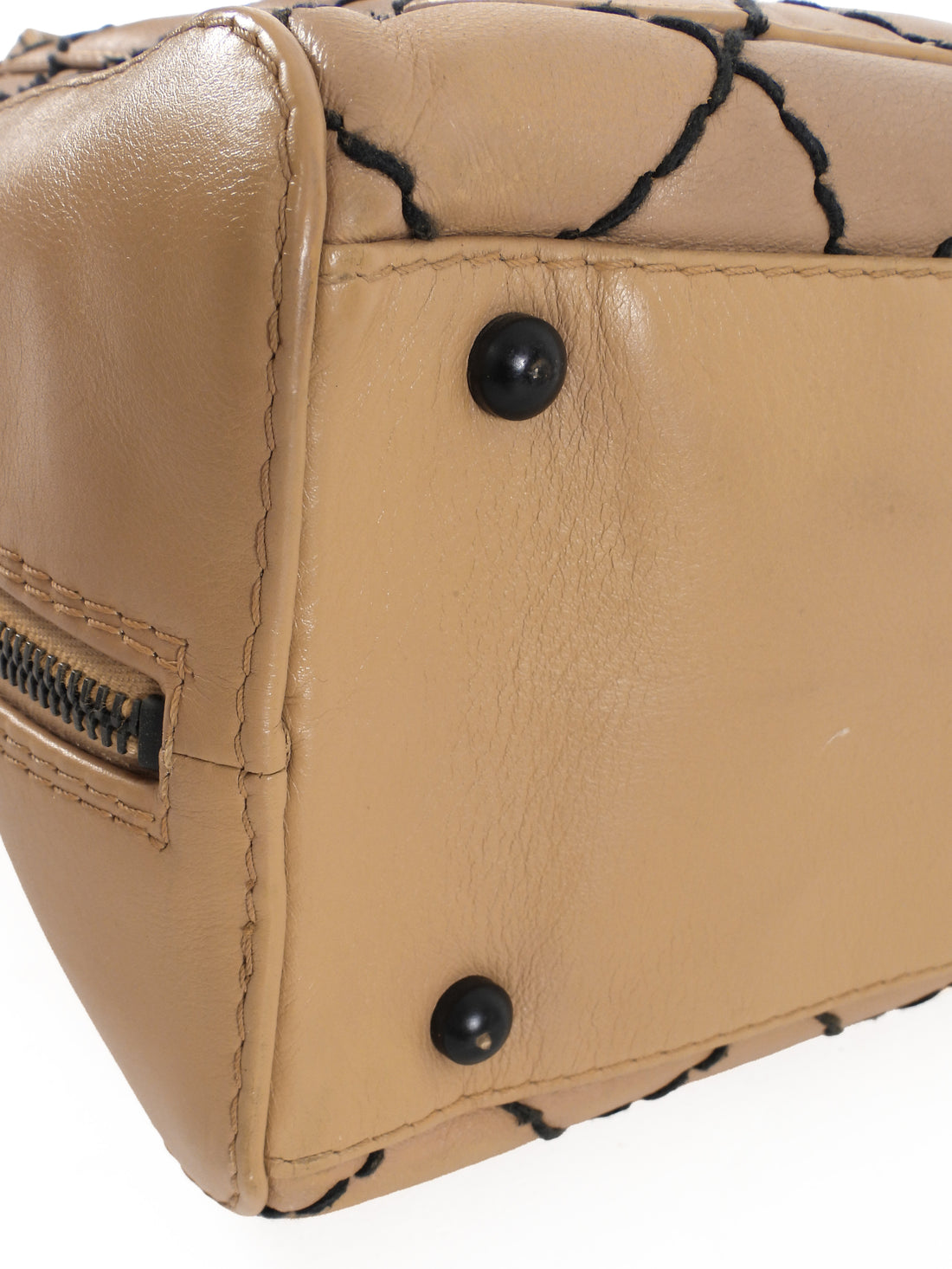 Chanel Beige Vintage 2000 Calfskin Wild Stitch Bag