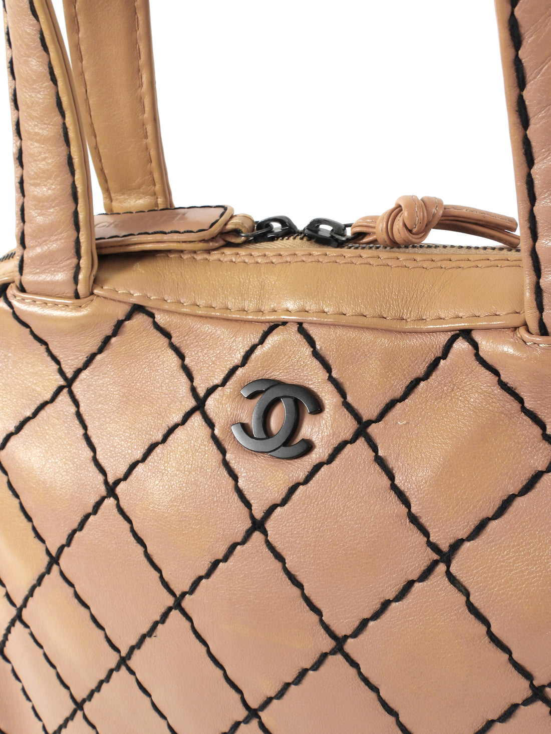 Chanel Beige Vintage 2000 Calfskin Wild Stitch Bag