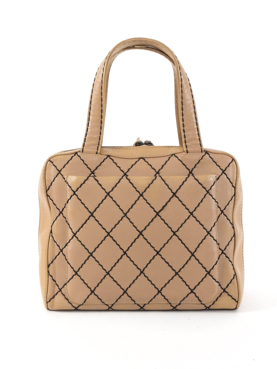 Chanel Beige Vintage 2000 Calfskin Wild Stitch Bag