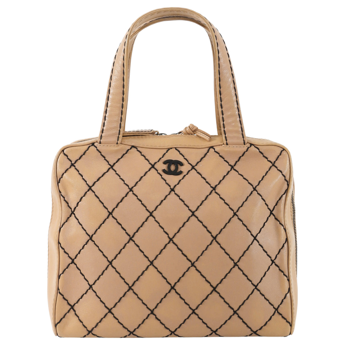 Chanel Beige Vintage 2000 Calfskin Wild Stitch Bag