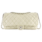 Chanel Seoul Coco Ivory Beige Quilted Lambskin Jumbo Rain Flap Bag