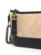 Chanel Beige and Black Gabrielle Small Chain Shoulder Bag