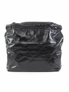 Chanel Black 22 Chain Drawstring Calfskin Small Quilted Bag