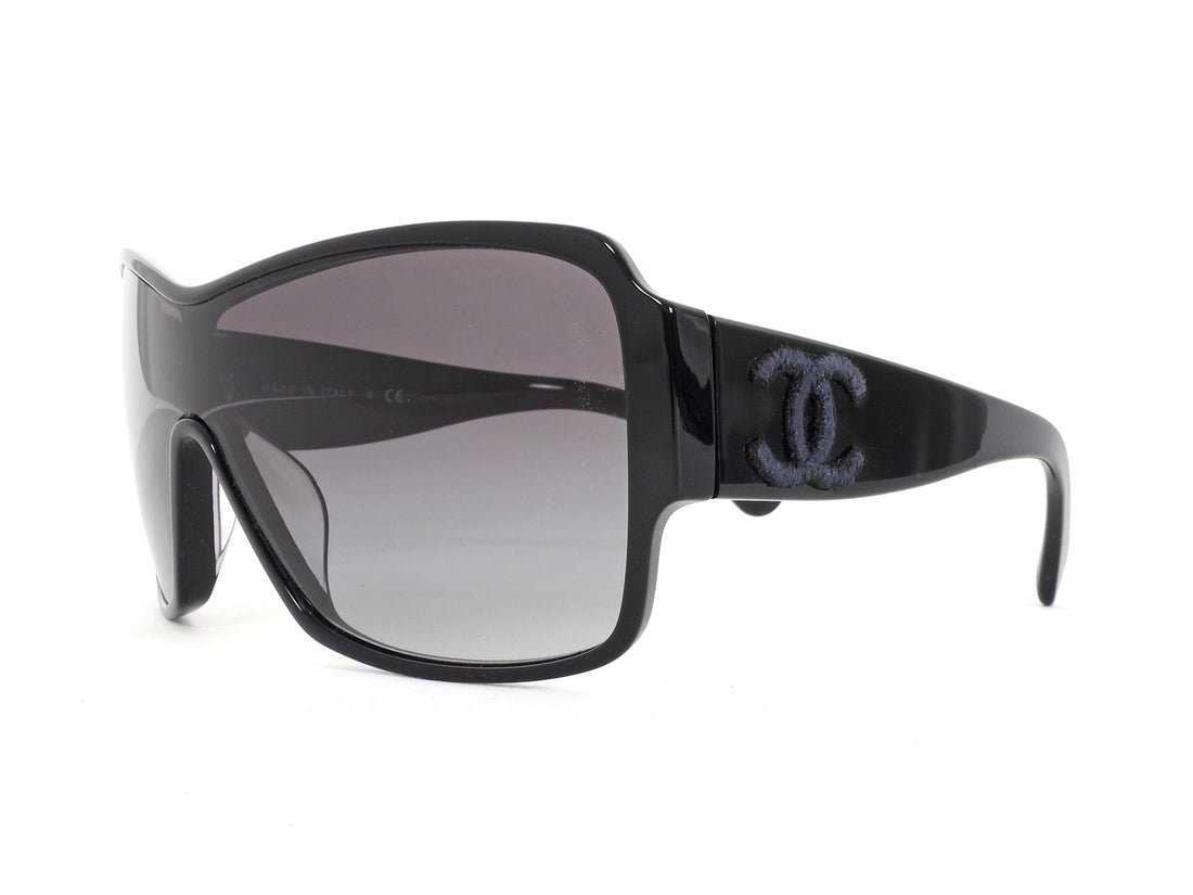 Chanel Black Embroidered CC Logo Acetate Sunglasses 5449A