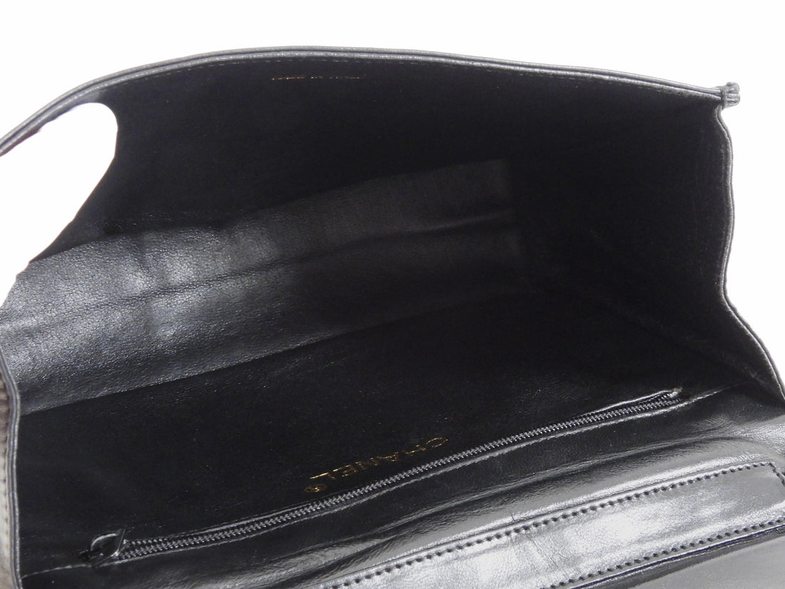 Chanel Black Vintage 1986 Diamond Quilt CC Multi Chain Strap Bag