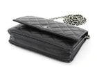 Chanel Black Black Caviar Leather CC Classic Wallet on Chain SHW