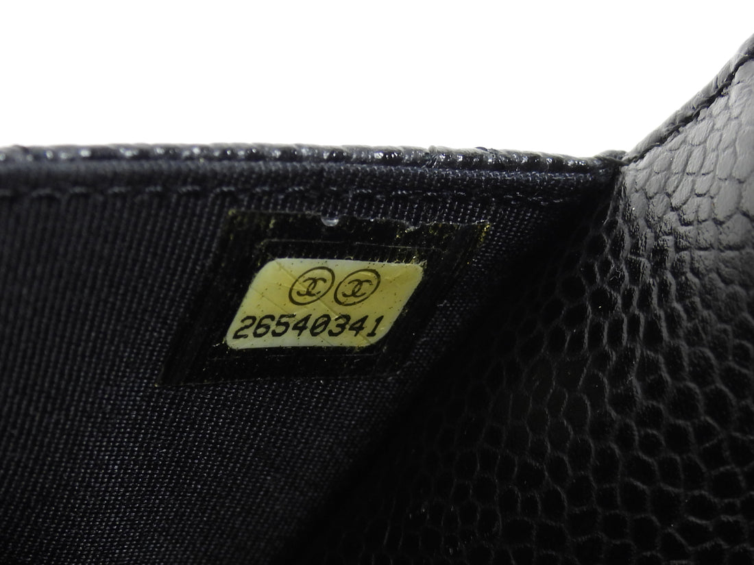 Chanel Black Black Caviar Leather CC Classic Wallet on Chain SHW