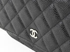 Chanel Black Black Caviar Leather CC Classic Wallet on Chain SHW