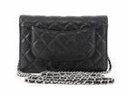 Chanel Black Black Caviar Leather CC Classic Wallet on Chain SHW