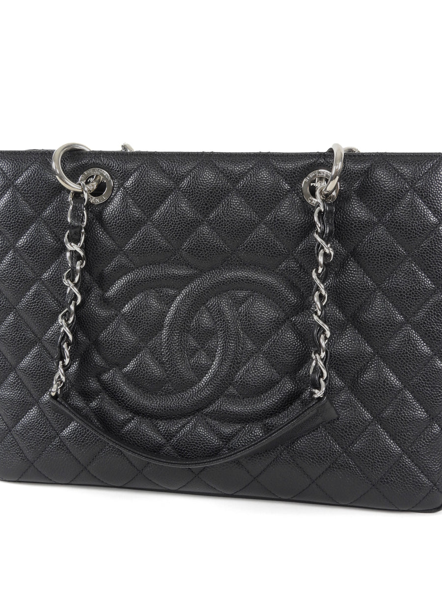 Chanel Black Caviar Leather GST Grand Shopping Tote Bag SHW