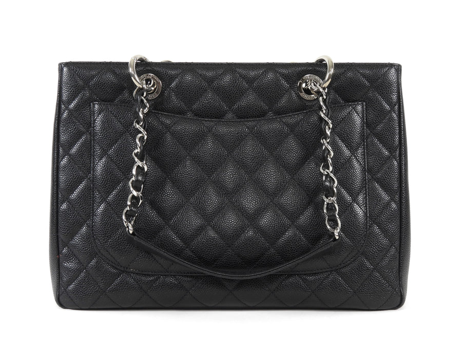Chanel Black Caviar Leather GST Grand Shopping Tote Bag SHW