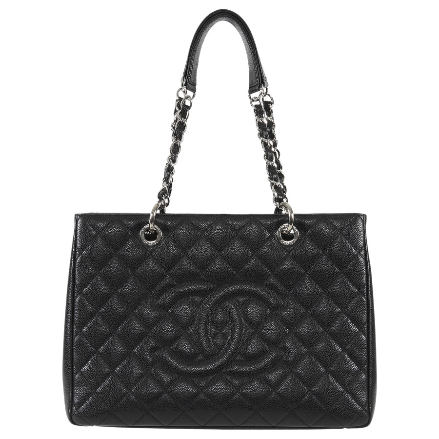 Chanel Black Caviar Leather GST Grand Shopping Tote Bag SHW