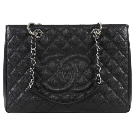 Chanel Black Caviar Leather GST Grand Shopping Tote Bag SHW