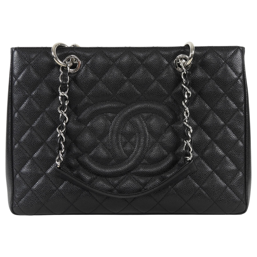 Chanel Black Caviar Leather GST Grand Shopping Tote Bag SHW