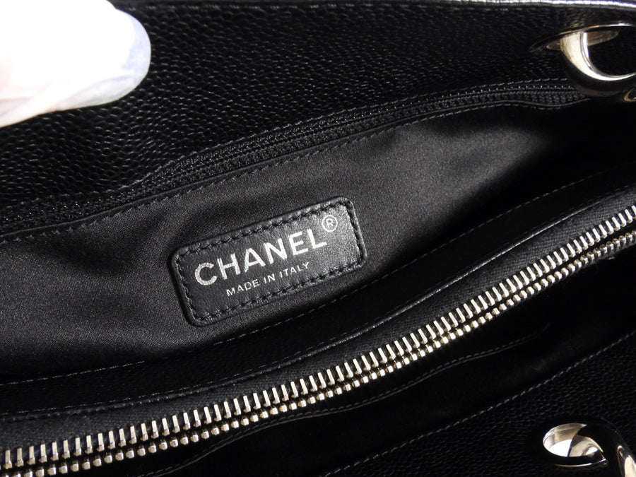 Chanel Black Caviar Leather GST Grand Shopping Tote Bag SHW