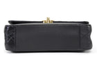 Chanel Black Calfskin and Patent Medium Chain Medium Flap Bag