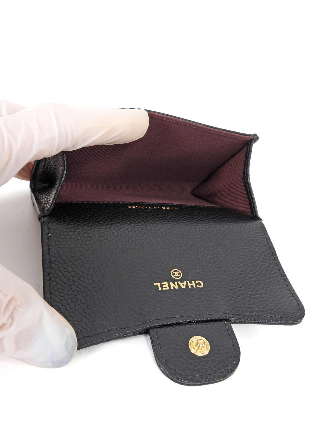 Chanel Black Caviar Quilted Leather Flap Card Holder Wallet
