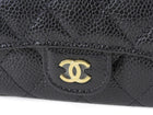 Chanel Black Caviar Quilted Leather Flap Card Holder Wallet