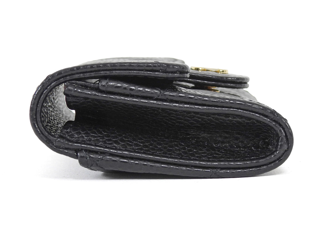 Chanel Black Caviar Quilted Leather Flap Card Holder Wallet