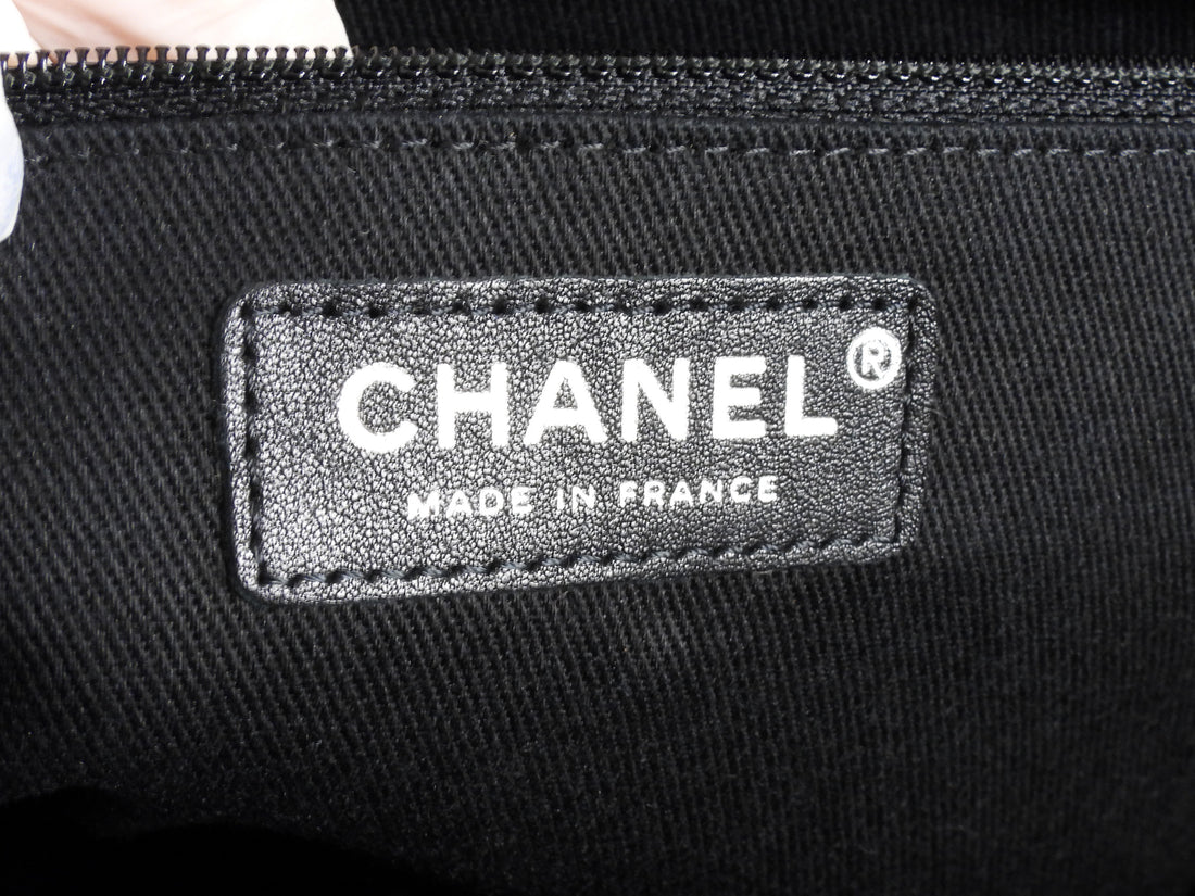 Chanel Black Caviar Quilted Leather Large CC Clutch Bag