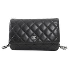 Chanel Black Caviar Leather CC Classic Wallet on Chain SHW