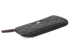 Chanel Black Quilted Caviar Leather Small O Case Small Zip Pouch