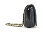 Chanel Black Chevron Quilted Lambskin Statement Chain Flap Bag